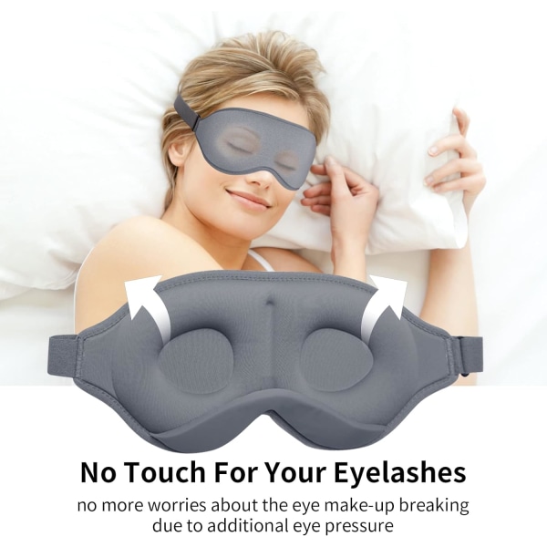 Sleep mask miehille, naisille, 3D-silmänaamio Ice Silk -nukkunaamio, pehmeä ja mukava, ei painetta silmiin, valoa estävä