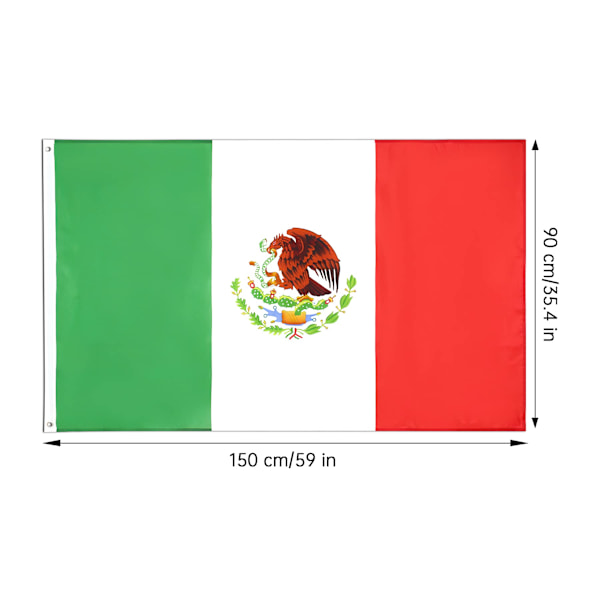 2 stk. Mexico flag 3x5 fod 2022 VM-dekorationer