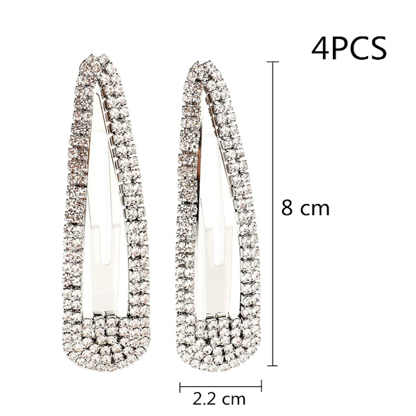 4 st Rhinestone Snap Clips Large