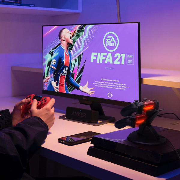 Kontrollerlader Kompatibel med PS4, ZB ZealBoom Playstation 4 Spill Dualshock 4 Dokk Lader Stativ Holder for PS4, PS4 Slim, PS4 Pro Kontroller