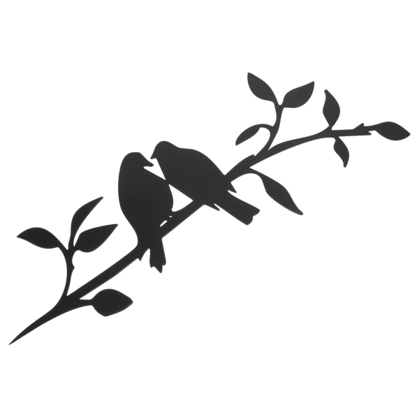 30 x 12,5 cm fugl på gren metall veggdekorasjon for hjemmet