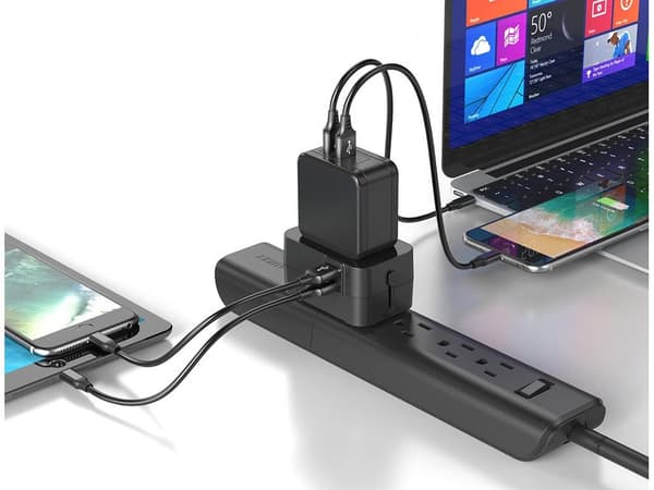 Reseadapter-Adapterkontakt - USA- EU Australien 2x USB