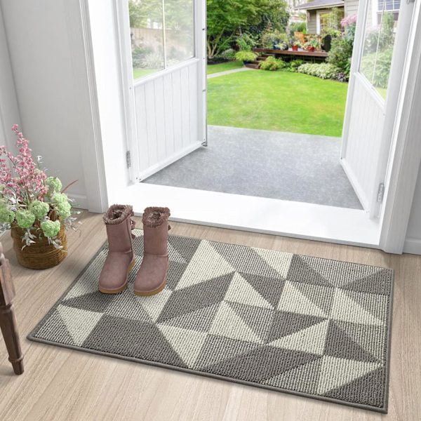Inomhusmattor, tvättbar smutsfångande matta för ytterdörren, inomhusmatta vid ingången, dörrmatta för entré, inomhus- och utomhusbruk (50 x 80 cm)