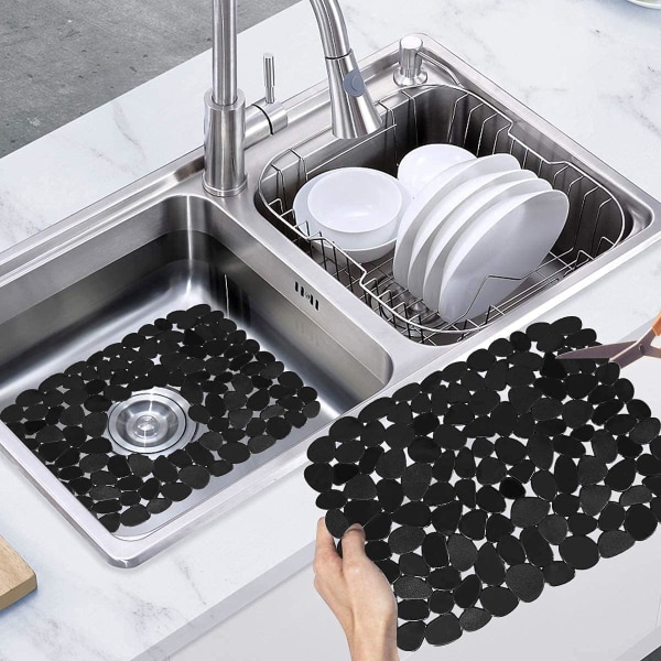 Kjøkkenvaskmatte, 2 justerbare vaskebeskyttermatter