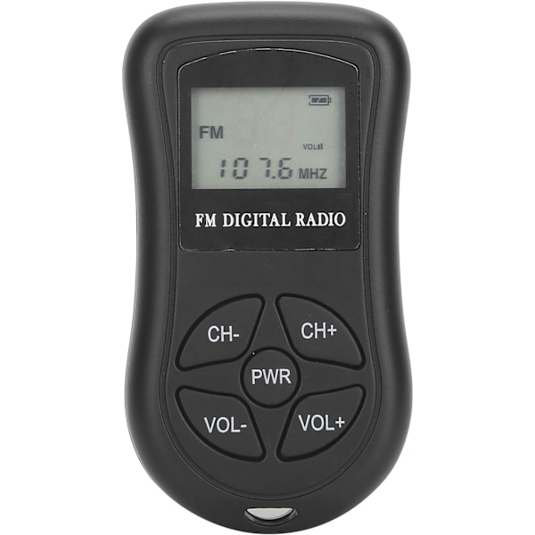 Lomme Radio Bærbar LCD Display Digital Radio FM Radio med Hodetelefoner og Lanyard Liten Håndholdt Batteridrevet Gåing Trådløs Radio
