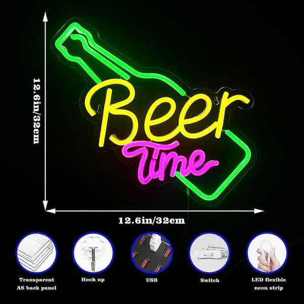 Neon, Baari Neon-valokyltti, LED-kyltti seinäkoristeeksi, USB-neonkyltti