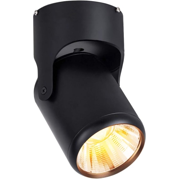 12W Hvidt Loftslampe 1 LED Spotlights (Sort, Varm Hvid)