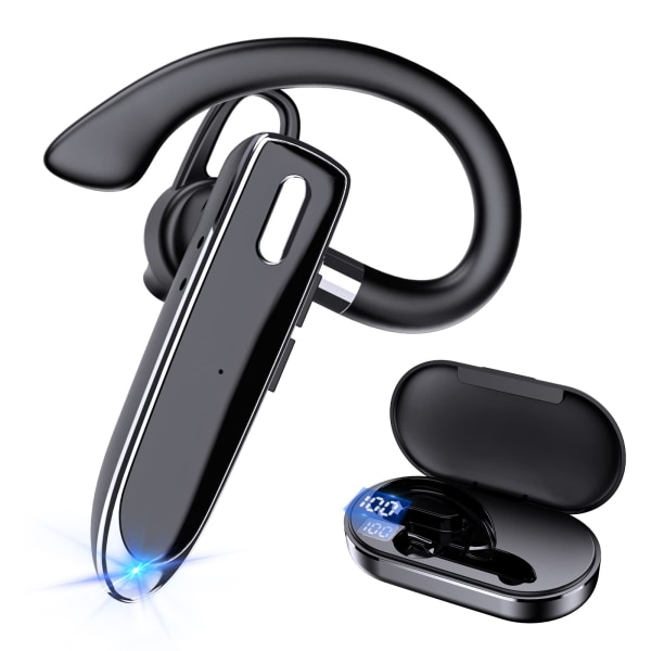 Bluetooth enkelt trådløst headset, USB-C opladning, vandtætte høretelefoner til kørsel/forretning/kontor med Android/iOS, bærbar computer