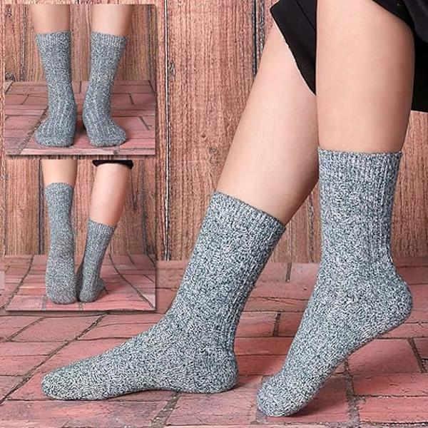 5 par Damullsockor Vinter Termisk Mjuk Business Grov Stickning Sockor för Premium Vandring Sockor Lätt