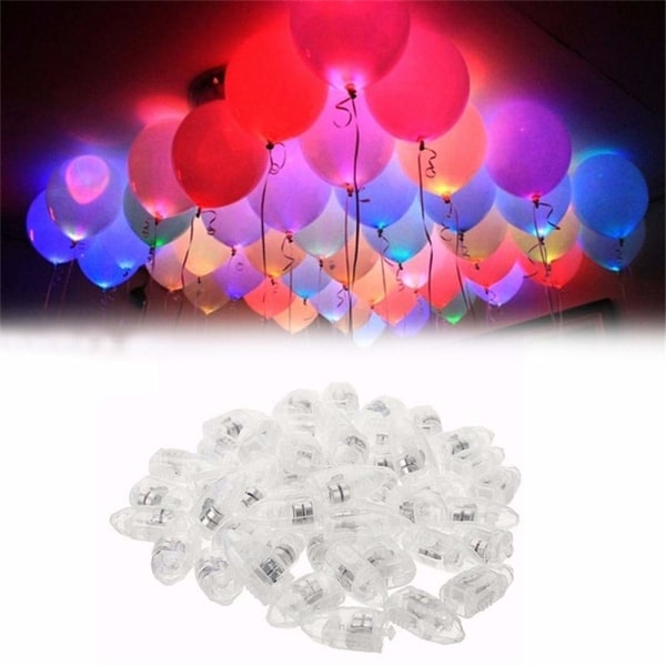 LED-ballonglys (pakke med 30, størrelse: 3 cm x 1,5 cm x 1,2 cm)