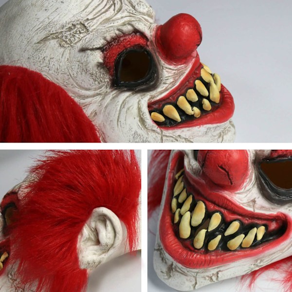 Klovnemaske Halloween Fest Latex Horror Cosplay Kostume Maske