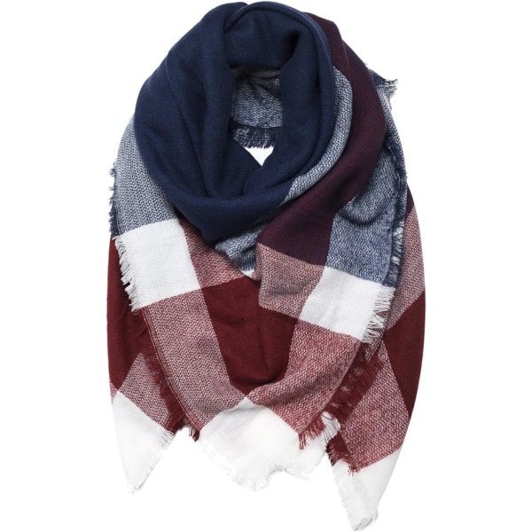 damesjal, ternet, oversized, firkantet, tørklæde, efterår/vinter sjal, tartan, striber, plaidmønster, frynser