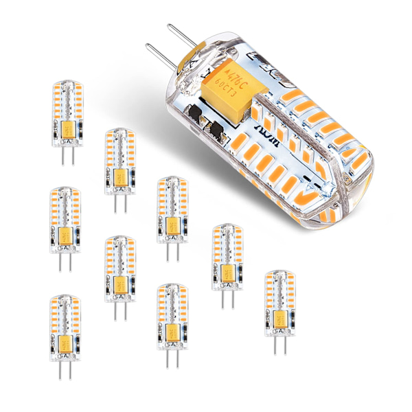 G4 LED-pærer 12V 3W Varmhvit 3000K, 300LM Ikke-dimbar, 10-pakning