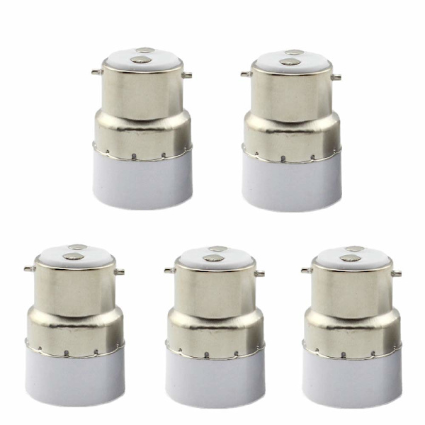 5-pak B22 til E14 pæreholderadapter