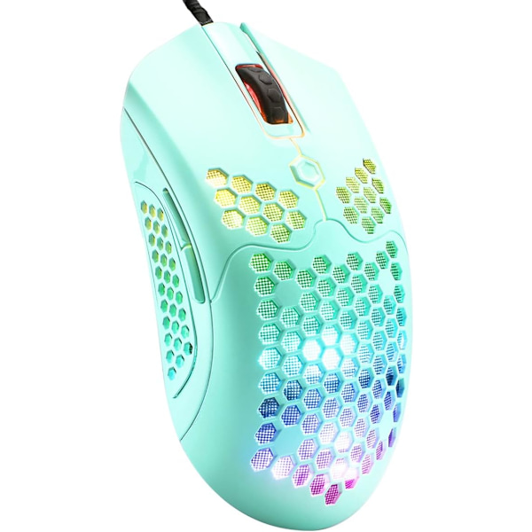 65G Trådlös Lättvikts Spelmus, 26 RGB Bakgrundsbelyst USB Spelmus med 7 Programmerbara Knappar, med Ultralätt Ergonomisk Bikakestruktur