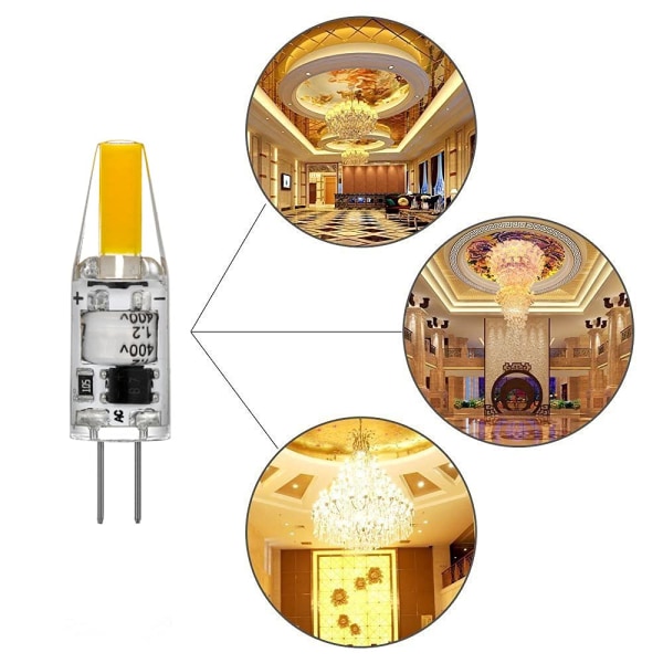 G4 LED 220V 3W 2700K varm hvit 160LM, silikonpærer 5-pakning