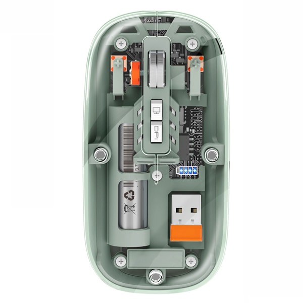 M233 BT Trådløs Mus, 2.4G Transparent Magnetisk Mus, Genopladelig Mus til PC (Orange)