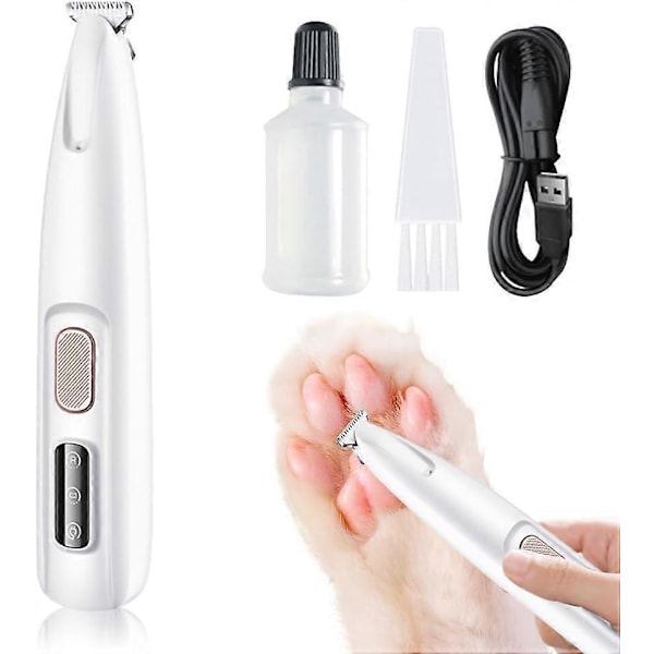 Pet Micro Precision Trimmer, 2024 Ny Multifunksjonell Hårklipper for Kjæledyr, Vanntett Oppladbar Hårklipper med LED-Lys, Pet Paw Trimmer for Poter