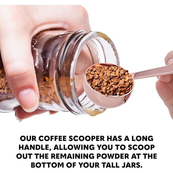 Mätningsskedar i rostfritt stål för kaffe - Mätningsskedar för malet kaffe, espresso, te, socker och mjölkpulver (2 storlekar)