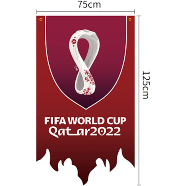 2 stk. 30X50\" Qatar VM Fodbold Flag (til Qatar)
