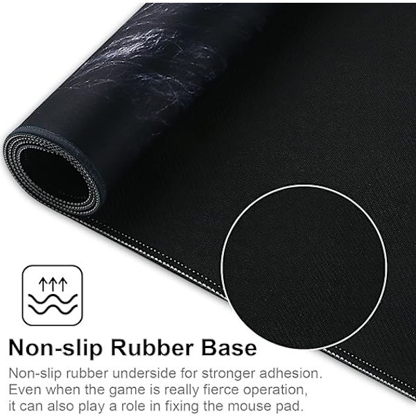 Spillmatte for Gaming, Utvidet Musmatte med Sydd Kant 90x40cm Skrivebordspute for Gaming/Kontor/Forretning