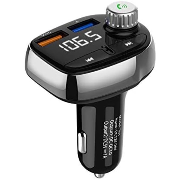 T61 Bluetooth Håndfri Bil Kit MP3 Afspiller QC3.0 USB Oplader FM Transmitter