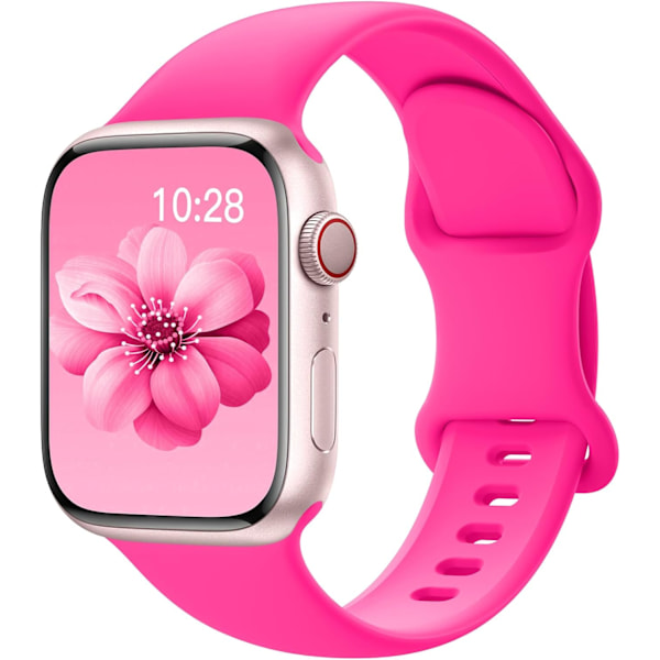 Apple Watch Remme 38mm 40mm 41mm, Opgraderet Silikonremme til iWatch Serie 9 8 7 6 5 4 3 2 1 SE Ultra/Ultra 2/lys rosafarvet