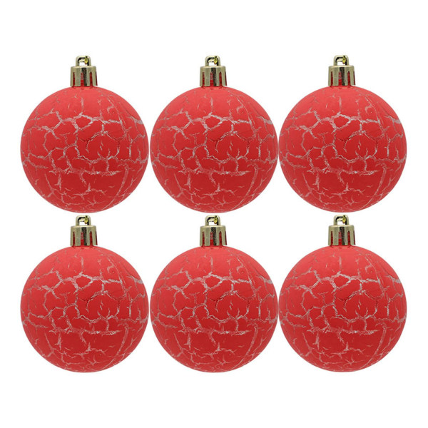 Christmas Decorations, 6Pcs 6cm Xmas Balls,Red