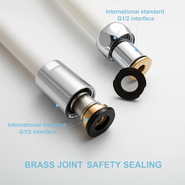 Dusch slang, Premium RV PVC Handhållen Duschhuvud Slang Flex Slangar Förlängning med Mässing Insats och Mutter för Bad Toalettstädning Husdjursbad 2M