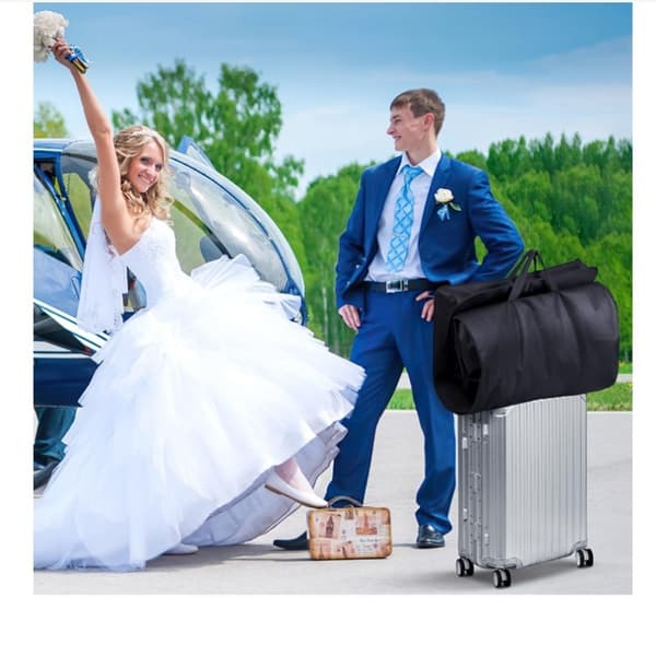 Vikbart dammskydd för bröllopsklänning i non-woven - Förvaringsväska för kläder Vit White 401