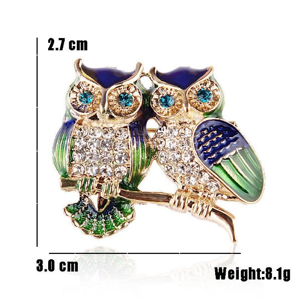 Brosch Uggla Form Rhinestone Täckta Kristall för Kvinnor (uggla)
