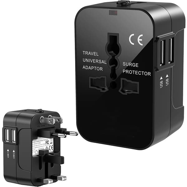 Rejseadapter-Adapterstik - USA-EU Australien 2x USB