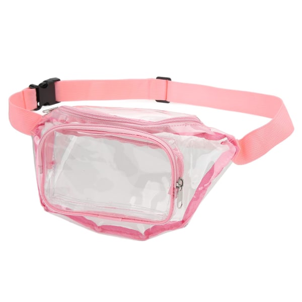 Rosa PVC Transparent Vattentät Midjeväska Bälte Väska för Resor