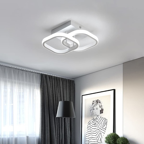 LED-taklampe, 20W 6000K kald hvit Dia 24CM, hvit