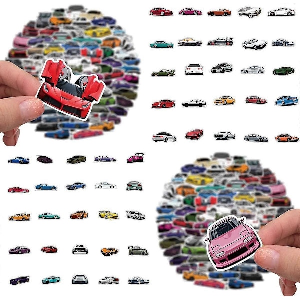 100 kpl JDM-autotarroja vesipulloon, kannettavaan tietokoneeseen