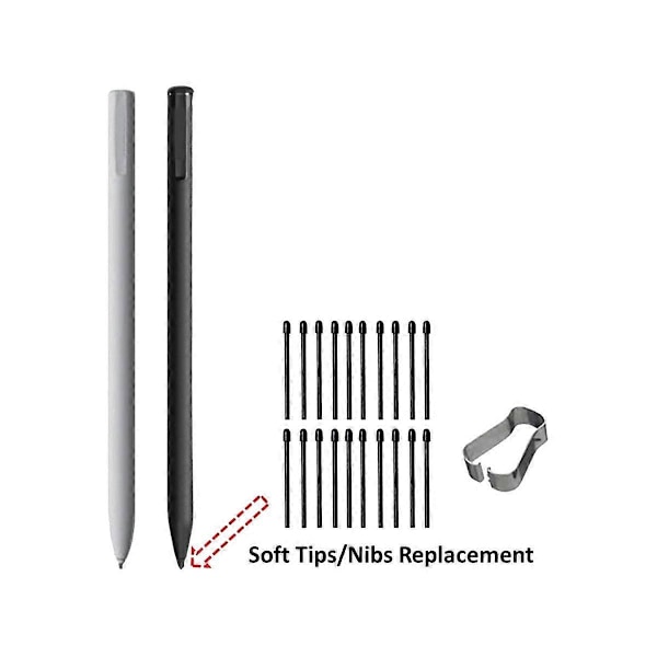 (20 pak) Markør Pen Spidser/Nibber til Remarkable 2 Stylus Pen Udskiftning Bløde Nibber/Spidser Sort