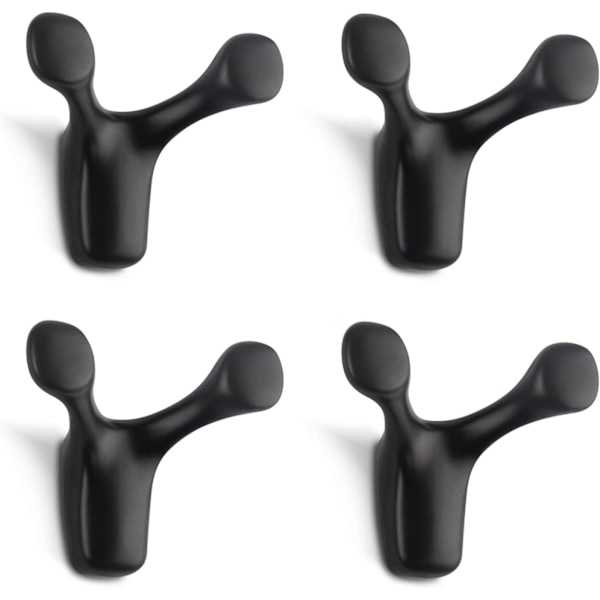 Dubbla Horn Klädkrokar Väggmonterade, Hållbara Kraftiga Väggkrokar, Minimalistisk Design Krok för Hatt, Nyckel, Handduk, Badrockskrokar