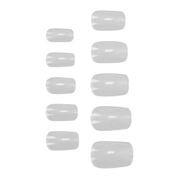 Naturlige, transparente farver, fuld dækning, falske negletips - 500 stk. til DIY-neglekunst