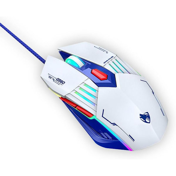 Trådbunden Spelmus Datormöss Mekanisk Andning Färgrik Ljus med Ljud 6 Tangenter Flätad Rep USB 4 Hastigheter DPI Ergonomi PC Laptop Mecha
