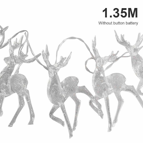 Rensnöre Ljus 1,5m 10 LED Jul Älg Form Varm Vit