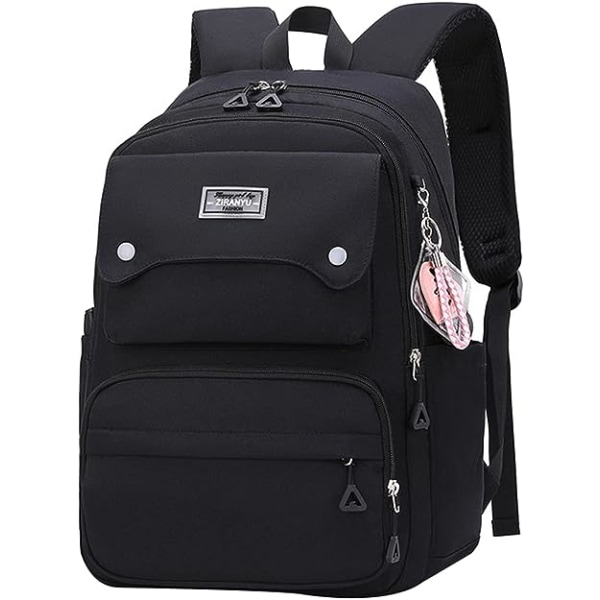 Teen Girls Casual Rygsæk Høj Mellem Skole Daypack (Sort)