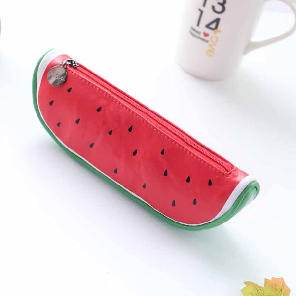 Frukt Penalhus Serie, Kreative PU Penalhus, Ny Frukt Stil Glidelås Penalhus (Rød) Watermelon