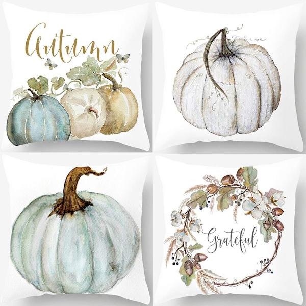 Höst Pumpa Kuddfodral Set om 4  18 X 18