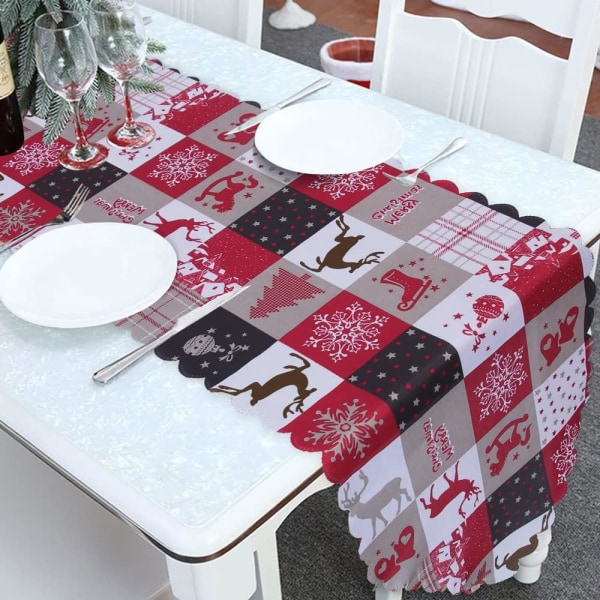 Juleduk, julebord midtpunkt, reinsdyrborddekorasjon til julefesten favoriserer ferie familiemiddag samling