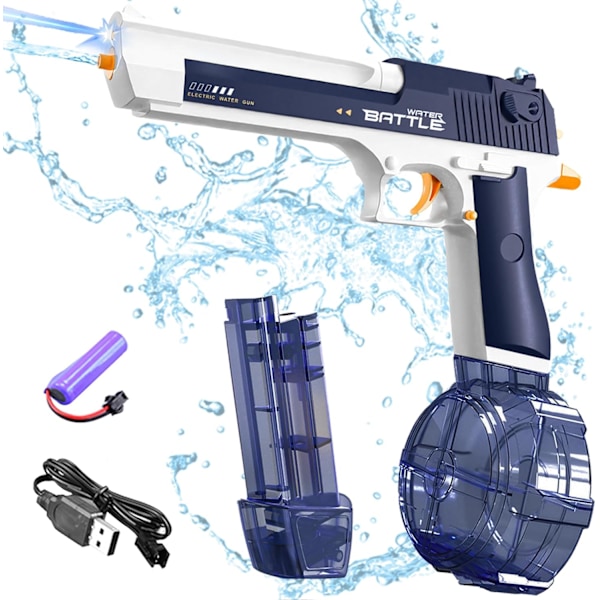 Lätt Elektrisk Vattenpistol, Elektrisk Vattenpistol för Vuxna och Barn, 500ml, 2 i 1 Elektrisk Vattenpistol, Sommarleksaker för Vuxna, Pojkar, Flickor från (Blå) blue