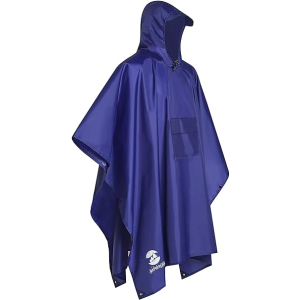 3-i-1 Multifunktionel Regnponcho Voksen 85,8 x 55,5 tommer Polyester Udendørs Regnbeklædning - Vandafvisende Regnjakke, Solskærm Tarp, Teltunderlag