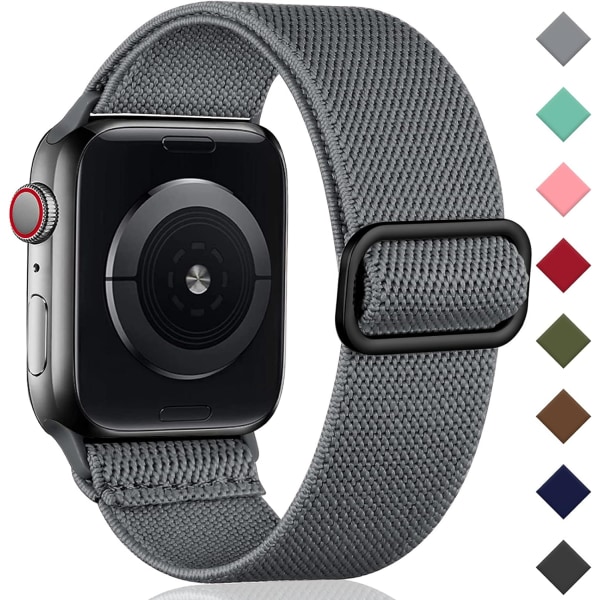 Loop-rem kompatibel med Apple Watch-rem, justerbar stretch-nylonflettet sportsrem til iWatch SE Series 9/8/7/6/5/4/3/2/1