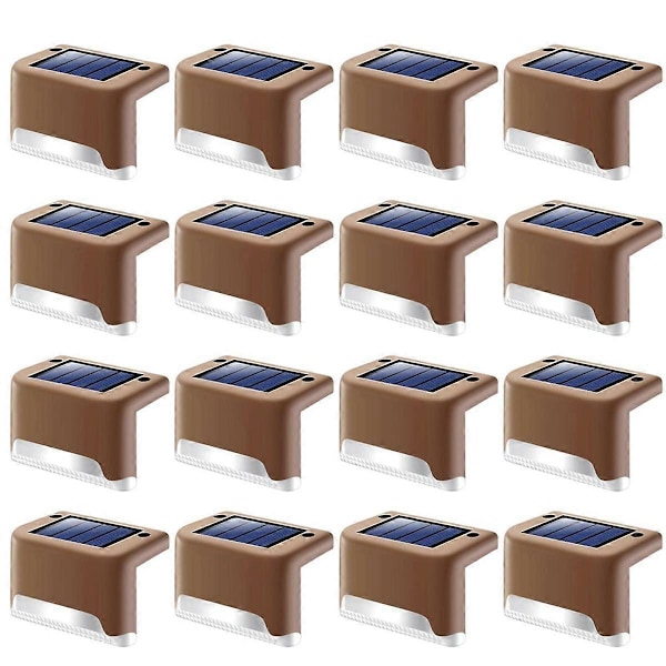 16-pack Solcellslampor för Staketstolpar för Uteplats, Pool, Trappor, Steg och Gångväg, Väderbeständiga LED-Däcklampor Solcellsdrivna