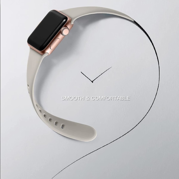 6-pakningsbånd kompatibel med Apple Watch-bånd 40 mm 38 mm 44 mm kvinner menn, myk silikon Vanntett sportsrem erstatningsarmbånd for