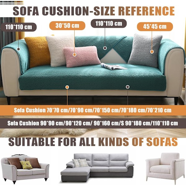Premium Sammetssofföverdrag, Halkfria Sofföverdrag, Genomarbetade och Utsökta Möbelskydd, Soffkuddöverdrag för Sovrum, Hotell och Kontor (70*180cm) Green 70*180cm